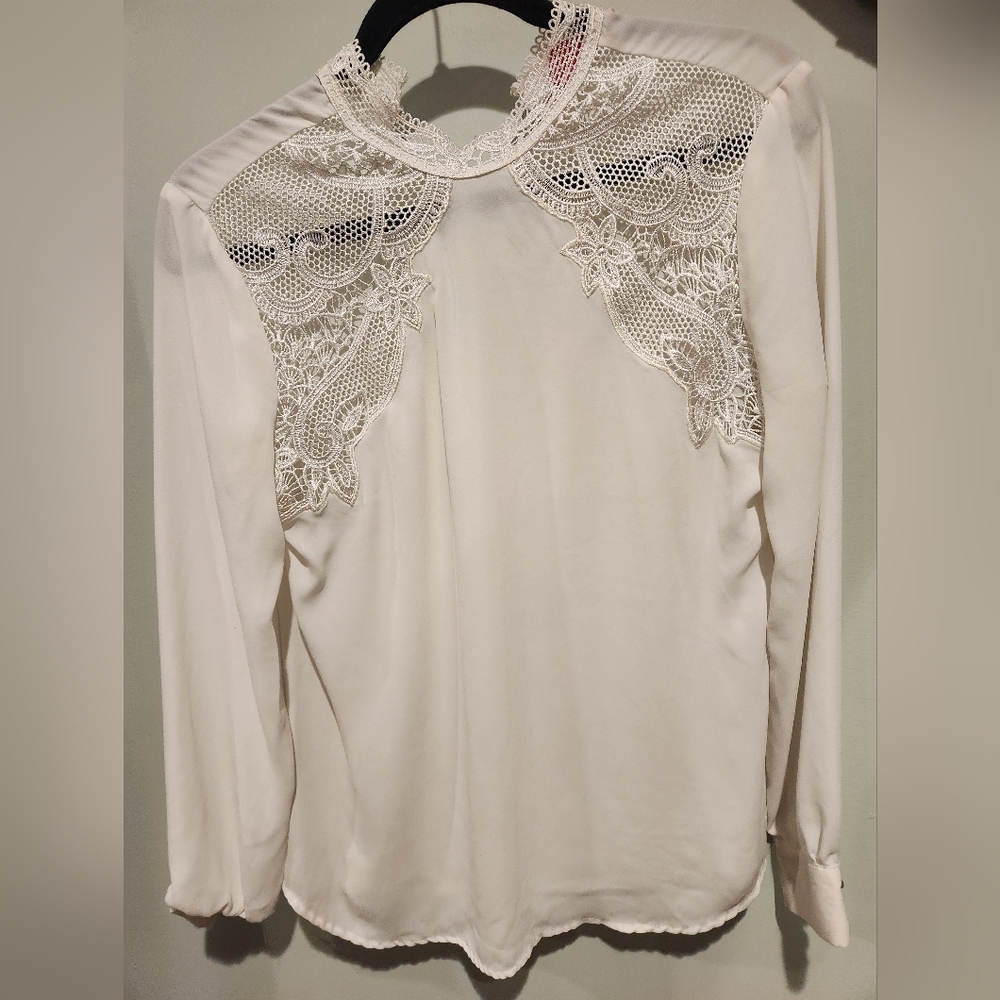 White Textured Blouse